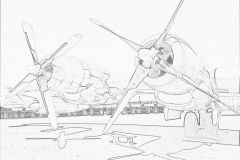 Bomber-Engines-Pencil-Sketch