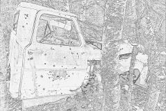 Abandoned-Truck-Side-Pencil-Sketch