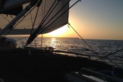 Sunset Approaching Lampedusa Italy